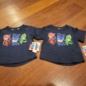 Nwt Disney pj masks twins matching baby girl owlette gekko catboy shirts 12mos